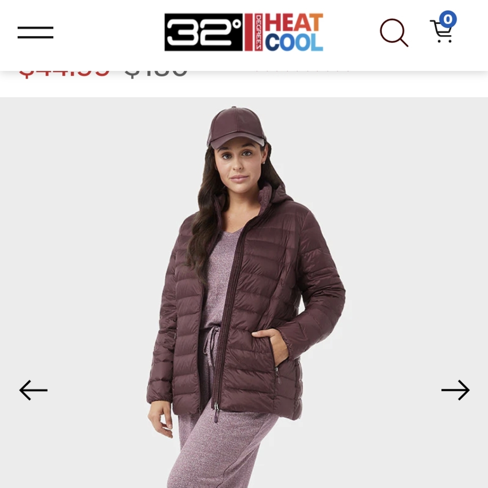 32 Degrees Women's Ultra-Light Down Packable Jacket